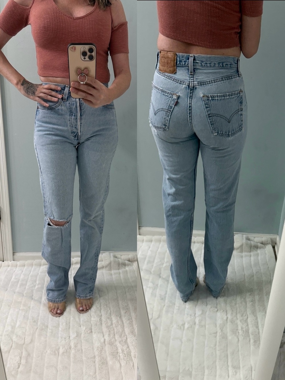 Vintage Levis 501 Jeans Faded Light Blue 25